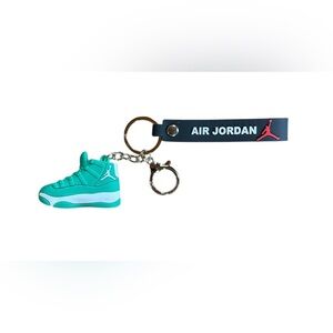 Jordan Kids Sneaker Keychain - Green and White